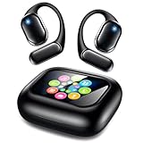 イヤホン bluetooth ワイヤレスイヤホン【2025新型モデル タッチディスプレイ搭載オープンイヤーイヤホン】開放式 耳掛け式 蓋を開けたら接続 ENC通話ノイズキャンセリング 16.2mmドライバー 7種類EQプリセット 片耳8.5g超軽量 最大30時間再生 タッチ操作 Type-C急速充電 生活防水 音漏れ抑制 通勤 スポーツ