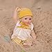 Cloveray Reborn Baby Doll, 12-Inch Realistic Newborn Baby Doll, Full-Body Vinyl Baby Dolls for 3+ Ages, Gifts, Collect (Yellow(Open Eyes))
