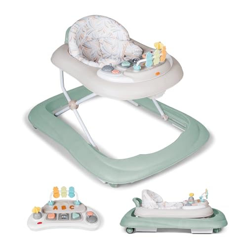 MS BabyWorld - Andador BASIC PLUS - Andador Bebe con Bandeja Interactiva de Juegos con Sonido | Base Antivuelco | Tacata con Ruedas de silicona y 3 posiciones de altura