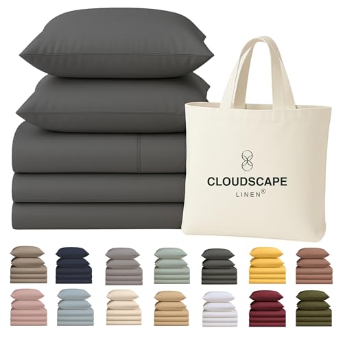CLOUDSCAPE Split King Sheets Sets for Adjustable Bed - 100%