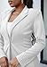 Tcremisa Womens Fashion Pants Suit 2 Piece Business Outfits Pearls Long Sleeve Blazer and Slim Fit Pants Sets White