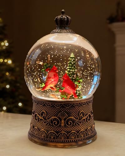 Amazon.com: Christmas Cardinal Snow Globe Light up Lantern with 8 Songs ...