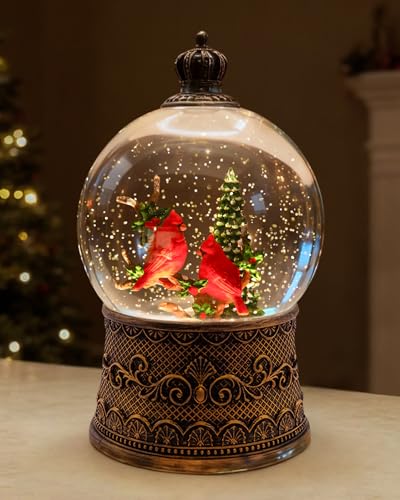 Christmas Cardinal Snow Globe Light up Lantern with 8 Songs 6.99 Christmas Snow Globes for Kids Adults 6H Timer & Dual Power Snowglobes Christmas Decorations Indoor Gifts for Women Men