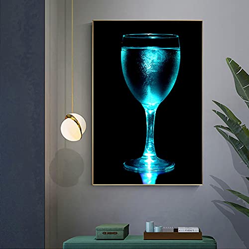 Toile peinture nordique verre à vin pour un salon chaleureux