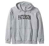 paterson new jersey nj vintage sport atletici nero design felpa con cappuccio
