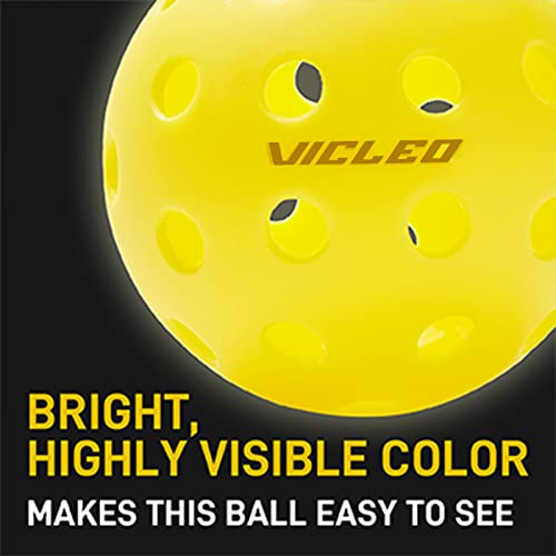Vicleo Pickleballs Balls Pickleball Outdoor Balls 6-Pack For Tournament Play, Professional Performance(Yellow) #TOP4