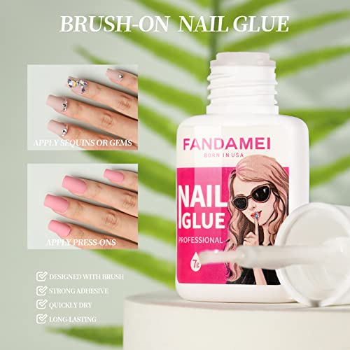 Image of FANDAMEI Matte Press on Nails, 24 Packs 576PCS Press on Nails Medium Square Matte, Lightweight Natural Fake Nails Full Cover, False Nails with Glue