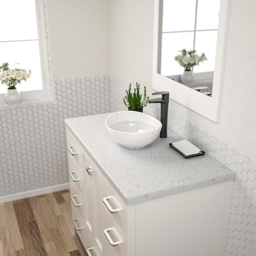 Fregadero ovalado blanco que elimina salpicaduras en baños pequeños de 40cm 8