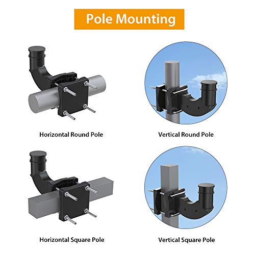 Antop Adjustable Outdoor Attic TV Antenna Mount Pole 180 Degree Rotation, Wall Mount Bracket 6.5 inch Lightweight Compact Design, Easy Installation, Support Wall & Horizontal/Vertical Pole Mounting