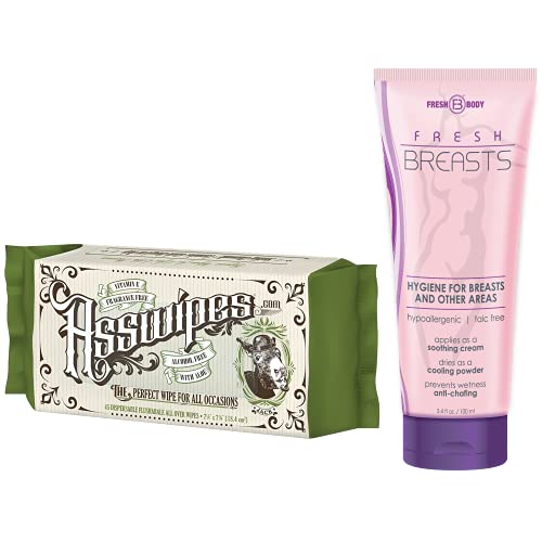 Fresh Body Fb Fresh Breasts Deodorant Lotion For Women 3.4Oz + Asswipes Flushable Wipes 45Ct | Bundle #TOP6
