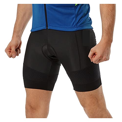 DAVBIR Calções de ciclismo masculinos respiráveis ​​acolchoados em gel refletivos cuecas de montanha