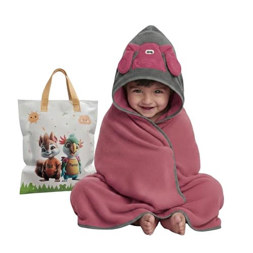Image of Ultra-Soft Baby Hooded Towel - 100% Cotton Wrap Your Little one in Softness and Joy, Hypoallergenic & Super Absorbent Bath Wrap for Newborns & Toddlers | Cute Animal Design,(0-5Years) (Dusty Pink)