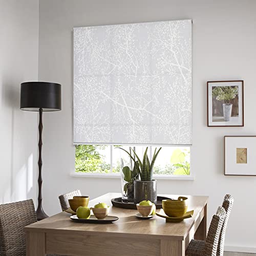 MADECOSTORE Store Enrouleur tamisant Motif Arbre - Gamme Must - Blanc - L64 x H250cm