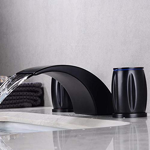 Robinetterie salle de bain cascade dorée double commande - 5