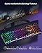 TECKNET Mechanische Gaming-Tastatur, QWERTZ-Tastatur (Deutsches Layout), roten Schaltern für Gamer & Büro, 109 Tasten kabelgebundene programmierbare Tastatur, Anti-Ghosting, 24 LED-Beleuchtungsmodi