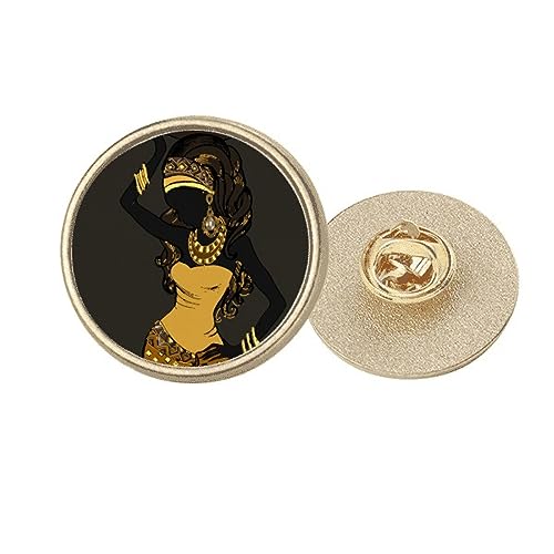 Broche ronde en métal doré pour femme africaine - Le cadeau idéal pour honorer une maman