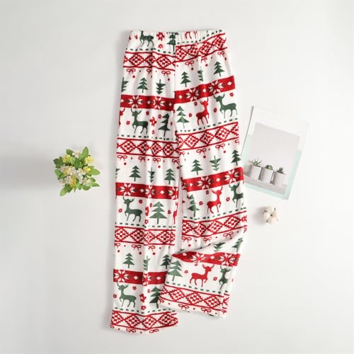 Womens Christmas Pajama Pants Christmas Tree Plush Flannel Sleep Pants - image 4