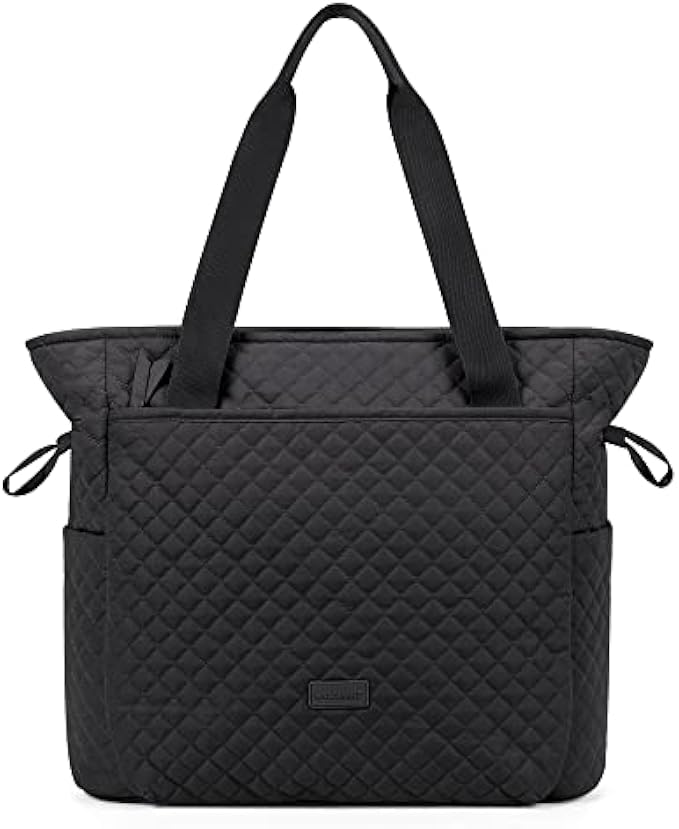 BAGSMART Quilted Tote Bag, Top Handle Handbags for Women, Shoulder Bag, 25L Large Hobo Bag for Work, School, Travel