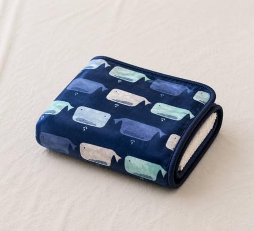Image of THE LITTLE LOOKERS Soft Blanket for Babies | Ultra Soft, Breathable & Skin-Friendly | Safe & Chemical-Free | All-Season Use | Lightweight AC Blanket for 0-1 Years (Navy Blue)