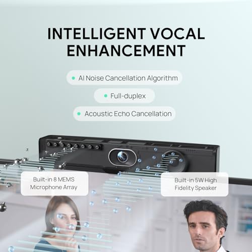 Image of Yealink MeetingBar A10 4K Conference Room Webcam with 120 Wide Angle Camera, Android OS, Video Conferencing System with Microphone and Speaker, AI Speaker Tracking, Auto Framing, Teams Zoom Certified