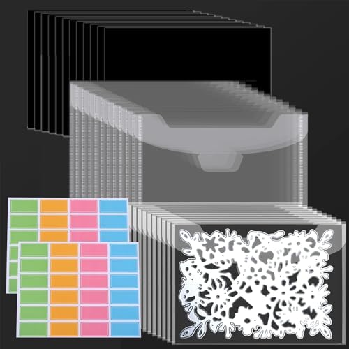 Kokorosa 26 PCS Clear Stamp and Die Cut Storage Bag with Rubber