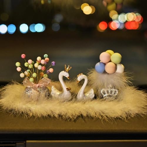 Figurines de cygne pour décoration de gâteau de mariage, maison et tableau de bord de voiture