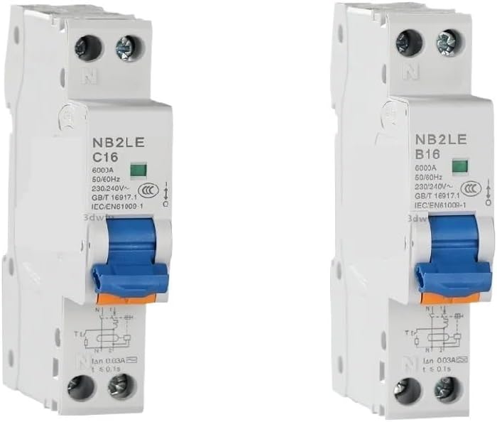 NB2LE Curve B C Type A AC 1P+N Residual Current Operated Leakage Protection Switch Circuit Breaker RCBO 30MA 10A 16A 20A(Curve C-AC,10A)