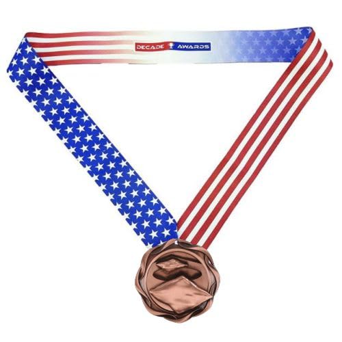 Decade Awards Medalla Cornhole Fusion, oro, plata o bronce, medalla de agujero de maíz con cinta de estrellas y rayas, 7,6 cm de ancho