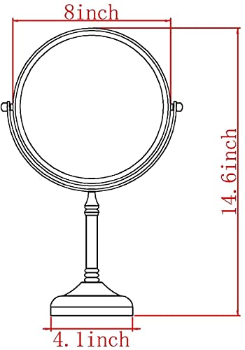 Gecious Standing Makeup Mirror 8 Inches Dual-Sided 1X/7X Magnifying Tabletop Vanity Mirror Countertop 14-Inch Height 7X Magnification, Gold… #TOP5