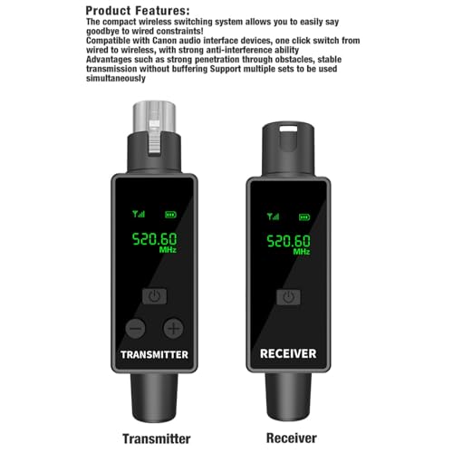 Sistema inalámbrico de micrófono ciciglow: transmisor y receptor XLR 2.4 GHz, para micrófonos dinámicos y condensadores, mezcladora, sistema PA, alcance de 50 m (1 transmisor + 2 receptores) miniatura 4