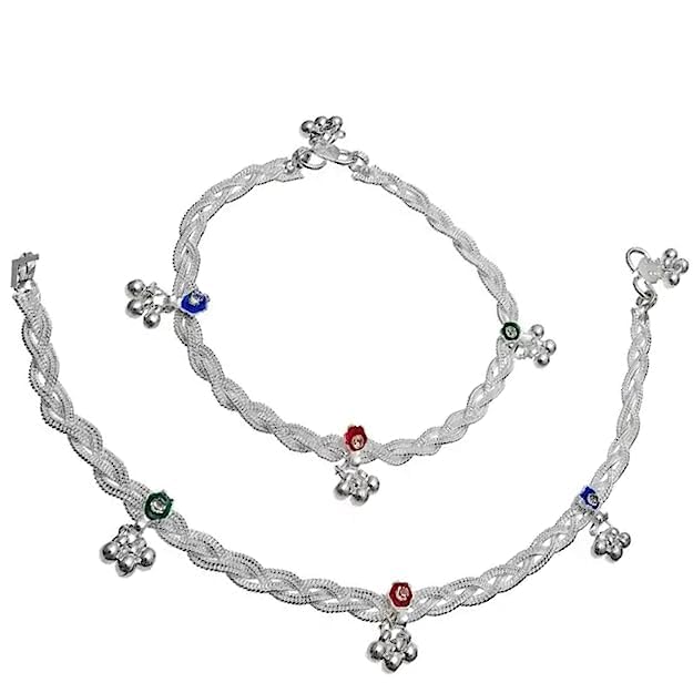 Shivarth Oxidised Payal Silver Plated Traditinal Payal Fancy Ghungroo Fashion Designer Barefoot Foot Jewellery Anklets Payal 1 Pair for Women (B0C9CN26WJ) Amazon Price History, Amazon Price Tracker