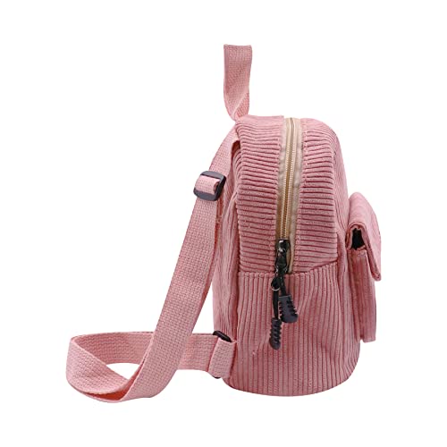 Image of Women Mini Corduroy Backpack Cute Shoulder Bag Purse Ladies Casual Satchel