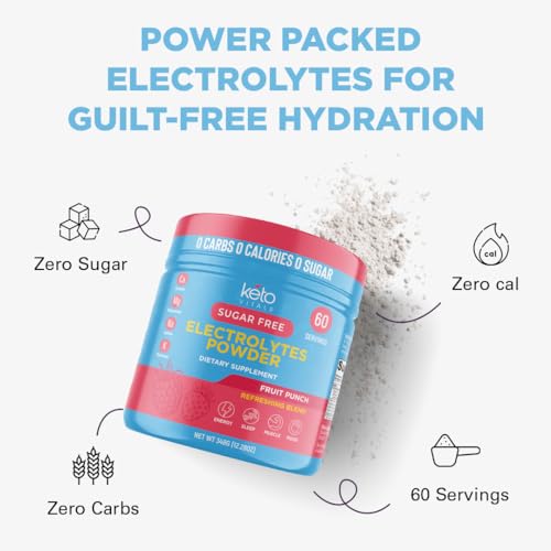 Image of Keto Vitals Keto Electrolytes Powder | Keto-Friendly Electrolytes with Potassium, Magnesium, Sodium, Calcium | Electrolytes Sugar Free | Supplement Energy Drink Mix | Zero Calories, Zero Carbs