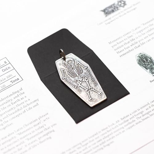 Coffin Memento Mori Memento Vivere Fine Silver Charm Necklace4