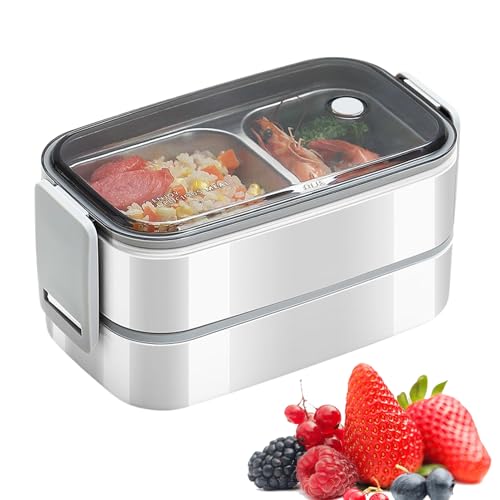Térmica - Tarteras De Acero Inoxidable Con Tapa - Almacenamiento Alimentos Aislante Doble Capa, Antifugas, Fácil De Limpiar Y Apta Para Microondas Para Frescura