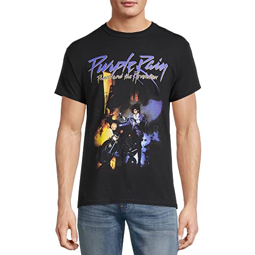 Prince Men's Purple Rain Revolution Graphic T-Shirt (Black)