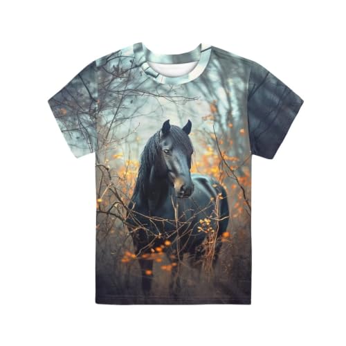 Image of Novelty 3D Graphic T Shirts for Kids Crew Neck Funny Animal Print Short Sleeve Girls Tshirts 3-16 Years
