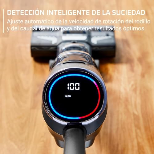 Rowenta X-Clean 4, Aspiradora Fregona Eléctrica Sin Cable, 2 en 1 Aspira y Friega a la vez, 200 W, Pantalla De Control Inteligente, Ajuste Automático De Limpieza: Eco, Auto y Max, Gris, GZ5036WO - imagen 5