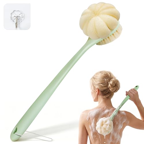 Back Scrubber with Handle and Loofah Brush