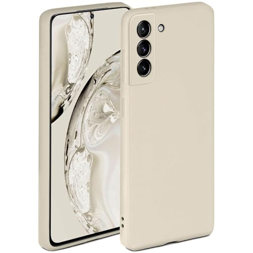 Coque silicone Samsung S21 ONEFLOW crème mat avec protection écran