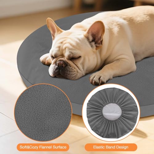 Image of Dog Bed Covers Replacement Washable Waterproof Round Bed Protector for Donut Bed & Dog Couch, Gray 45 Inch