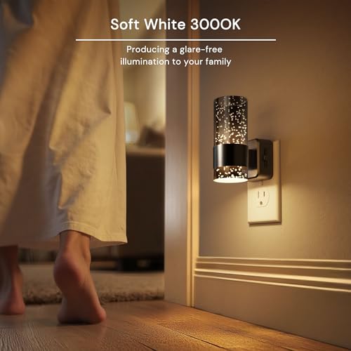 Image of L LOHAS LED Night Lights Plug into Wall, 2 Pack Acrylic Bubble Night Light,Dimmable Nightlight with 0-100 LM, 3000K Plug in Night Light with Dusk to Dawn Sensor, for Bathroom Hallway Bedroom