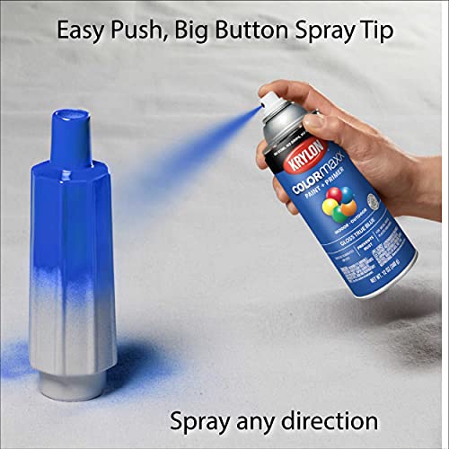 Image of Krylon K05543007 COLORmaxx Spray Paint and Primer for Indoor /Outdoor Use, Gloss True Blue 12 Ounce (Pack of 2)