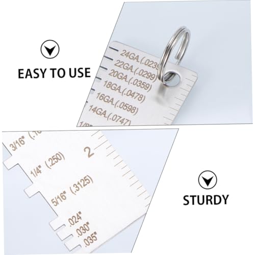 2pcs Herramienta Medidora para Soldadura Calibrador de Espesor de Metal Portátil Métrico miniatura 3