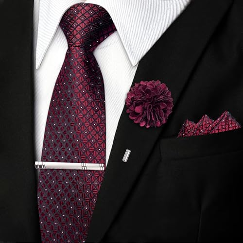 Image of DiBanGu Silk Zipper Ties for Men, Formal Pre-tied Necktie
