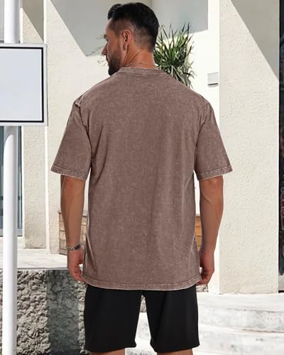 Image of Oversized Tshirts for Men Short Sleeve Vintage Washed Basic Loose Tees 2026