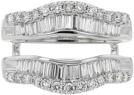 Wedding Ring Enhancer, 2.00CT Baguette Cut Lab Diamond, 14K White Gold Plated Sterling Silver