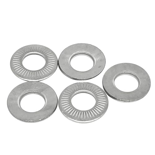 5 Pcs M14 304 Stainless Steel Conical Knurled Spring Washer,Spring Disc Washer,Conical Knurled Spring Washers,Prevent Loose Fasteners