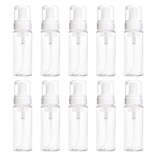 Foaming Bottle 150ml - Pump Dispenser for Cleaners/Soap/Shampoo - Creates Foam for easy Cleaning (10), Clear