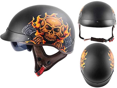 Motocicleta retro Medio casco con cubierta contra el sol Cover